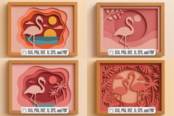 3D Flamingo Shadow Box SVG Bundle Review