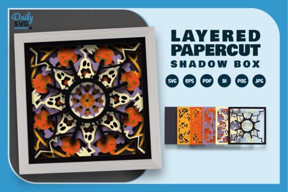 3D Halloween Boo Mandala: A 3D SVG Review for Shadow Boxes