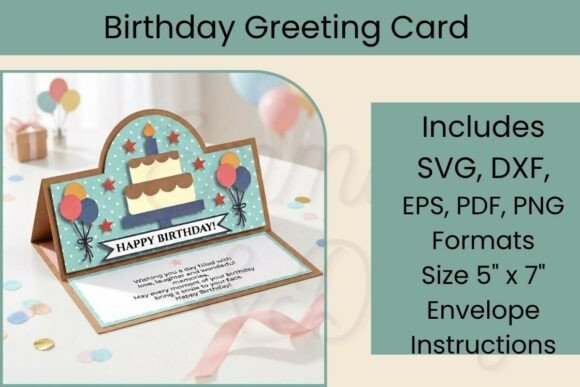 3D SVG Birthday Card Design for Local Business Branding