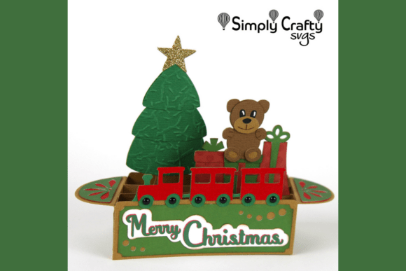 3D SVG Christmas Box Card with Toy Train Design Review