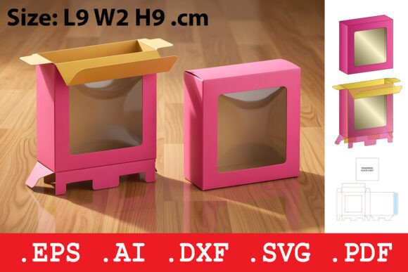 3D SVG Square Transparent Window Display Box for Modern Branding