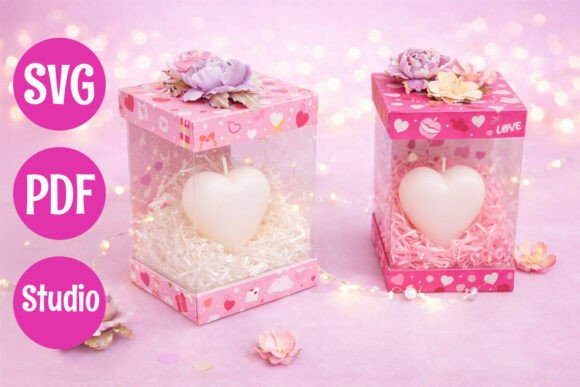 3D SVG Transparent Display Box with Lid for Centerpieces