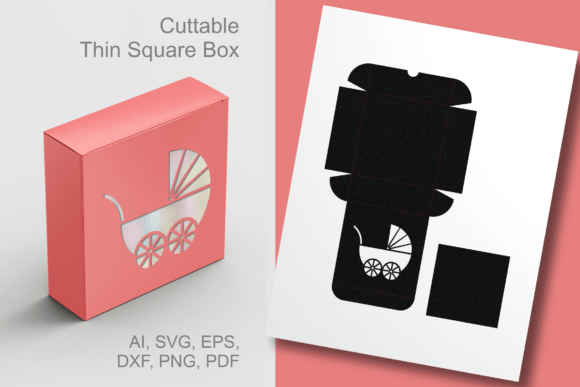 Baby Carrige Cutout Thin Square Box SVG Review for Real Projects