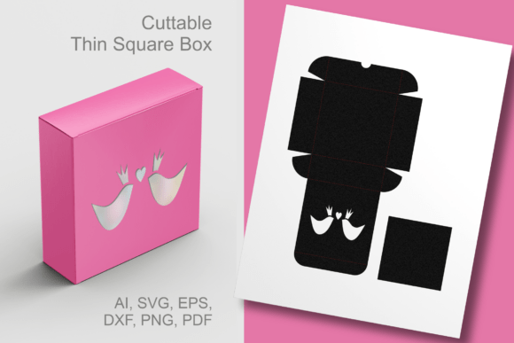 Birds in Love Thin Square Box Template 3D SVG Shapes Review