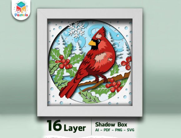 Cardinal Bird Round Shadow Box SVG Review for Real Projects