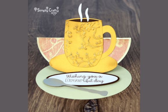 Coffee Mug Easel Card SVG: A 3D Graphic Design Asset for Greeting Cards
