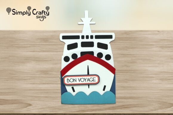 Cruise Ship Box Card SVG: A 3D Greeting Card Asset for Local Business Branding