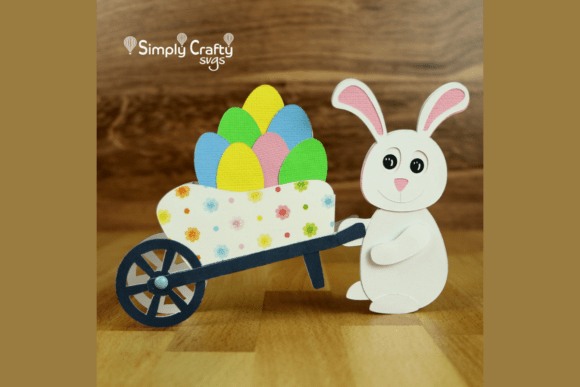 Easter Bunny Wheelbarrow Card 3D SVG Review for Digital Sellers