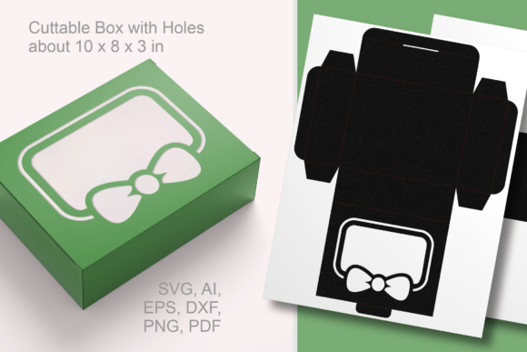 Gift Bow Cutout 1 Rectangular Favor Box: A 3D SVG for Life Events And Celebrations