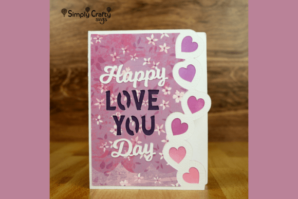 Heart Border Love Card SVG: 3D SVG for Valentine S Day