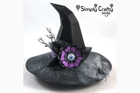 Hovering Witch Hat 3D SVG for Halloween Designs