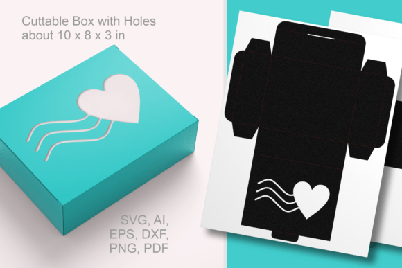 Love Seal Rectangular Favor Box Template: 3D SVG for Gift Boxes