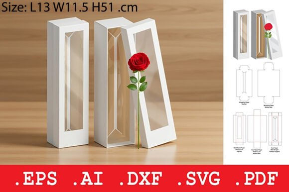 Luxury Flower Display Rigid Box 3D SVG for Website and Editorial Design