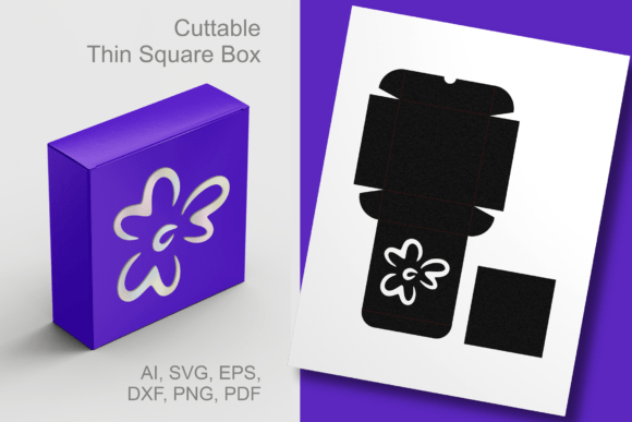 Modest Posy Cutout Thin Square Box SVG for Life Events And Celebrations