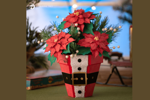 Poinsettia Planter SVG: A 3D SVG Christmas Asset Review
