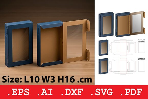 Rectangular Window Display Retail Box: A 3D SVG Object for Polished Content