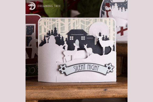 Silent Night Bendi Card SVG: 3D SVG Greeting Cards for Branding