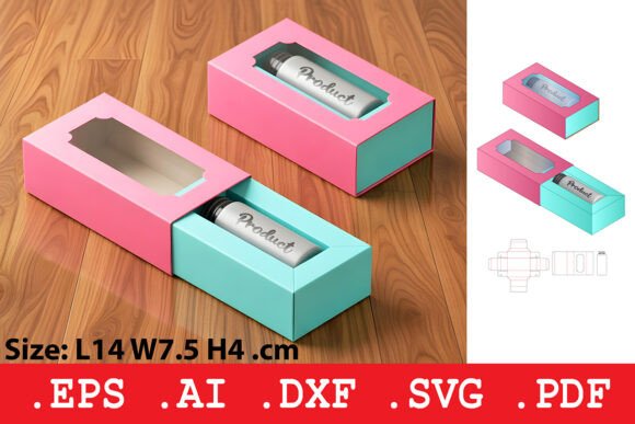 Sleeve Box with Display Window Template – 3D SVG Packaging Design for Creative Sellers