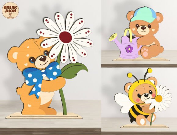 Spring Bear SVG Bundle: A Laser Cutting Asset for Spring Easter Creations