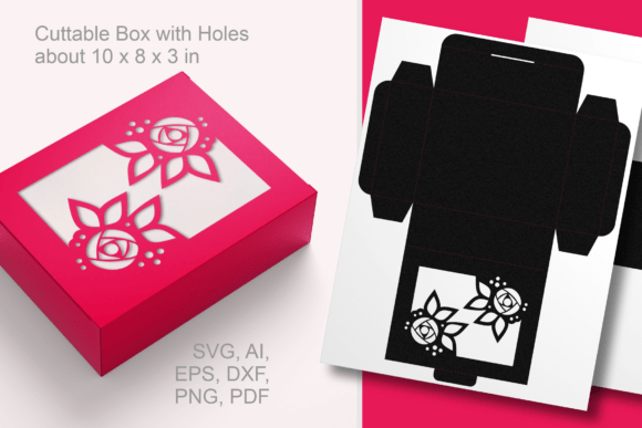 Wide Window N Roses 2 Rectangular Box: A 3D SVG Gift Boxes Design Asset Review