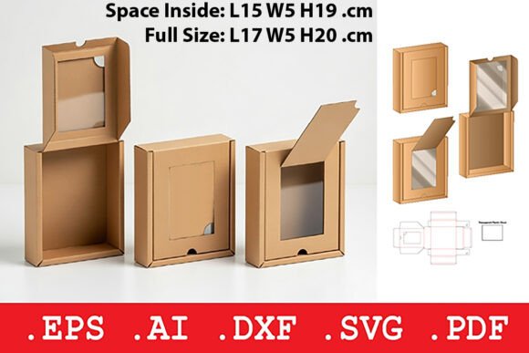 Window Box with Clear Display Lid: A 3D SVG Design Asset for Local Business Branding