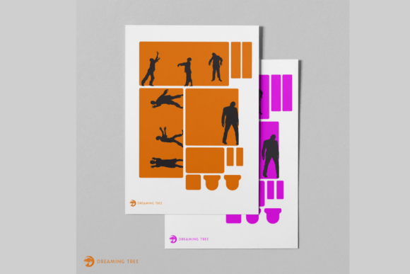 Zombies Printable Vellum: 3D SVG for Halloween Blog Graphics